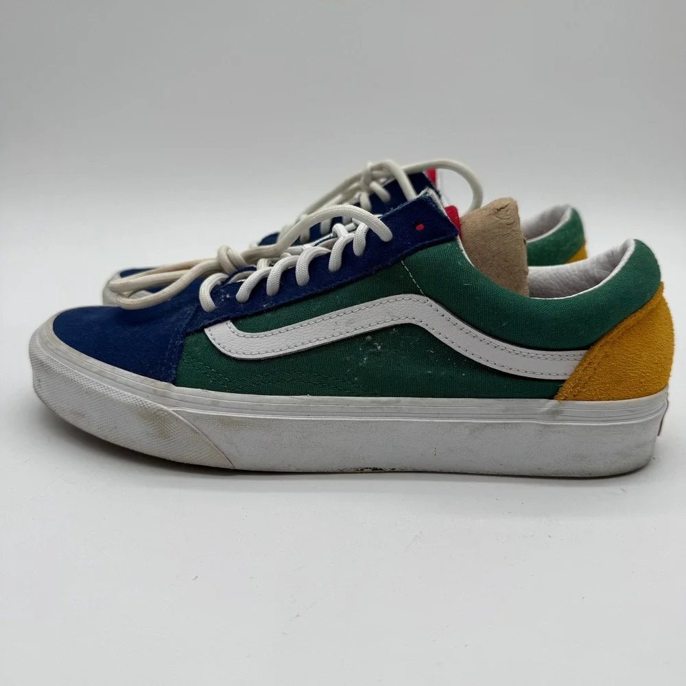 Vans Old Skool Men 7.5 Women's 9 Multicolor Green Blue Yellow Suede Skate Shoes
